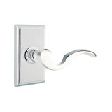 Cortina Wave/Drop Passage (Hall & Closet) Door Lever with Rectangle Rosette