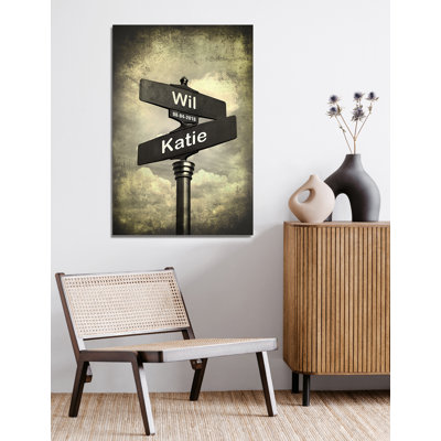 Lovers Crossroads Personalized Canvas Prints Gift - Customized Gifts for the Wedding Anniversary.
