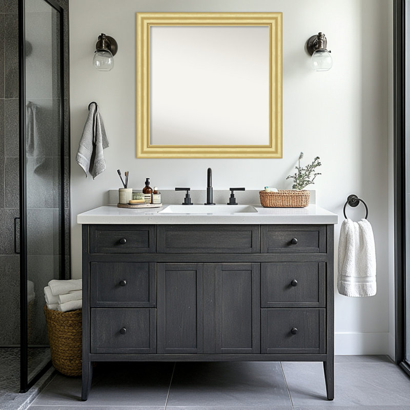 Miroir mural de salle de bain Sophia, Doré, 31,5 po x 31,5 po
