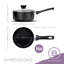 Blackmoor 20cm Black Saucepan with Lid-129533488