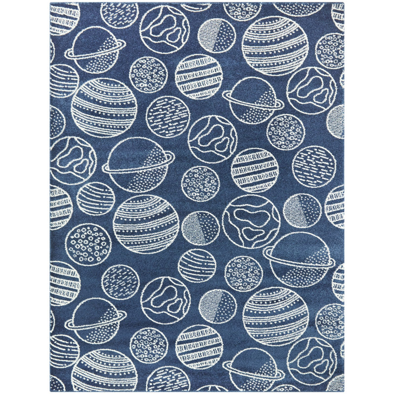 Tapis Otega, Rectangle 3 pi 11 po x 5 pi 7 po, Bleu / blanc