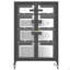 35.8" High Media Storage Cabinet With Wheels, AV Stereo TV Stand With 4 Adjustable Glass Shelves & Door