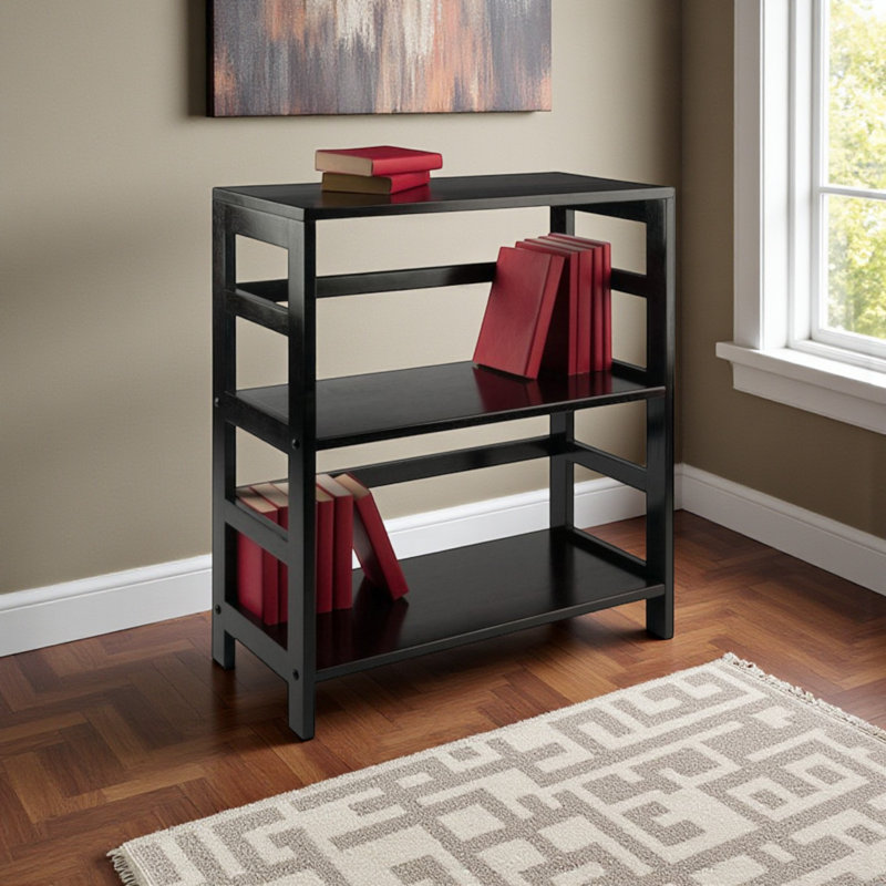 Irmfriede Espresso 5-Pc Storage Shelf With 4-Foldable Beige Baskets, 29.03" H X 24.93" W X 11.06" D