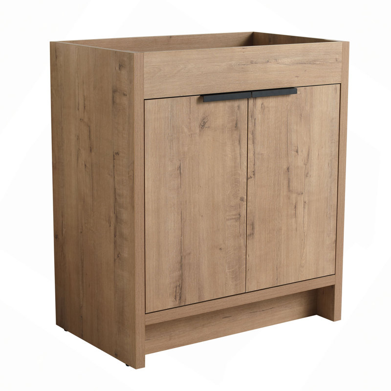 Armoire de salle de bain autoportante 30 po sans lavabo et 2 portes à fermeture en douceur, seulement meuble-lavabo sans comptoir