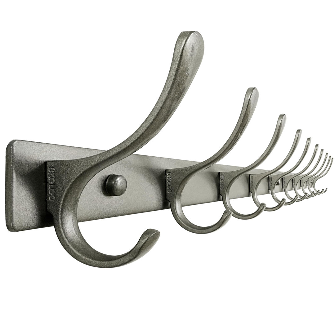 Stainless Steel Wall Mounted Required 10 - Hook Wall Mounted Coat Rack