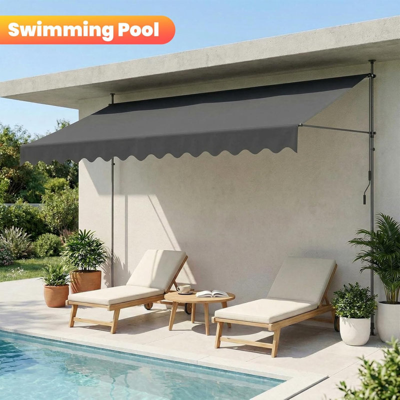 13cm X 11cm Rectangular Balcony Parasol, Grey
