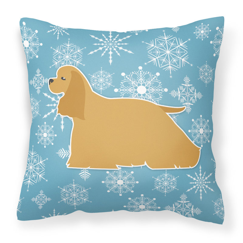 Winter Snowflakes Indoor/Outdoor Throw Pillow, 14" H x 14" W x 3" D