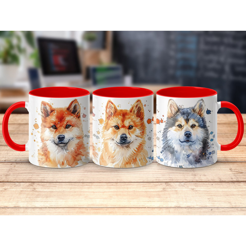 Ceramic Coffee Mug, 3, Red