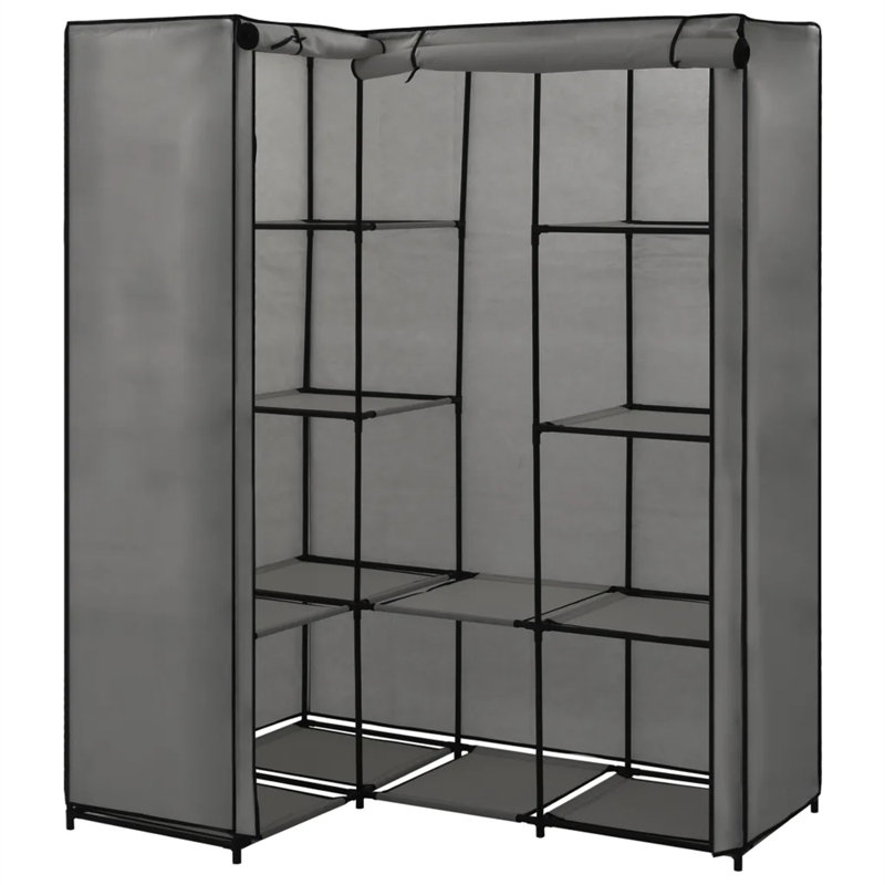 Pridemore 130cm Portable Wardrobe, Grey