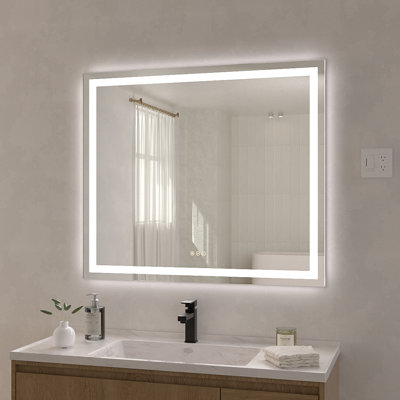 Swarm 42 in. W x 36 in. H Rectangular Frameless LED Wall Bathroom Vanity Mirror