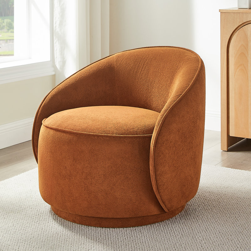 Upholstered Accent Chair, Indoor Swivel Chair, Curry