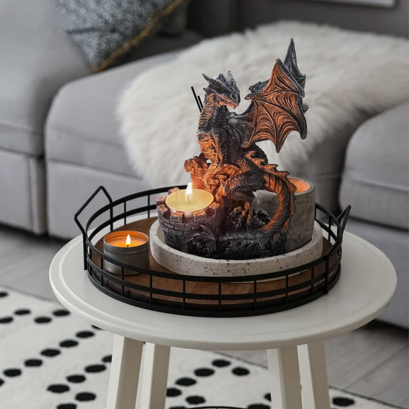 Dragon Statue with Tea Light Candle Holder