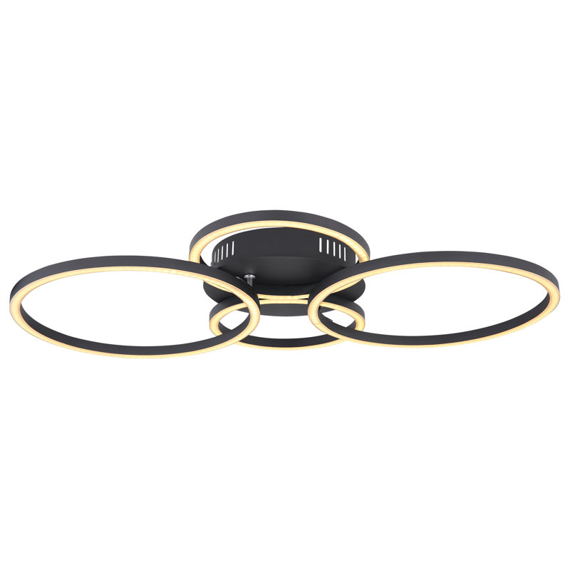 Sanita LED Flush Mount, Matt Black
