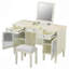 Bureau de coiffeuse 2 en 1 avec miroir rabattable, coiffeuse avec tiroir et armoire, bureau d'ordinateur multifonctionnel pour bureau, vestiaire, chambre à coucher, salon