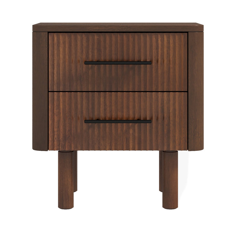 Table de chevet moderne avec table de chevet en noyer Logan