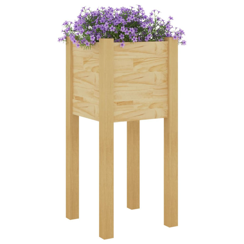 Alastar Wood Elevated Planter, 70cm H x 31cm W x 31cm D, Light Brown