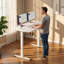 Bureau électrique pour travailler debout, bureau d'ordinateur à hauteur réglable avec support pour téléphone portable-1540455507-1540455516