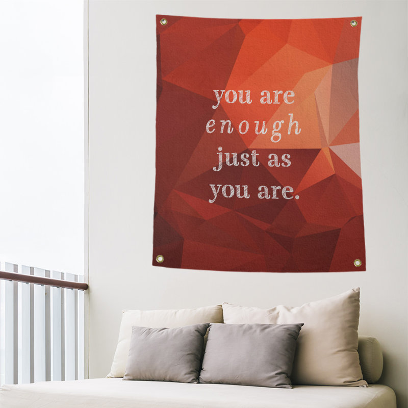 Tapisserie «Polyester You Are Enough» en polyester, H 80 po x l 59 po, Topaze