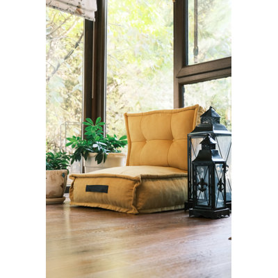 Fauteuil à billes moutarde