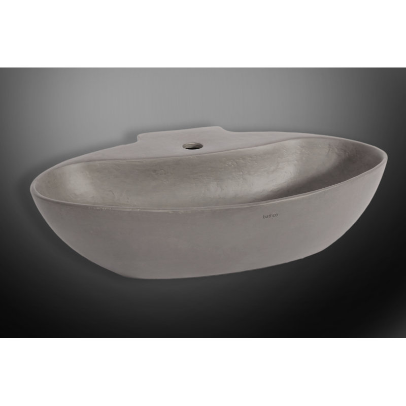 Hispania Home New Malaga 16.06'' Gray Ceramic Oval Bathroom Sink