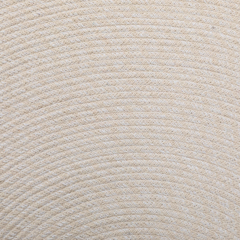Round Dahlin Cotton Braided Area Rug, Round 170cm, Cream coloured