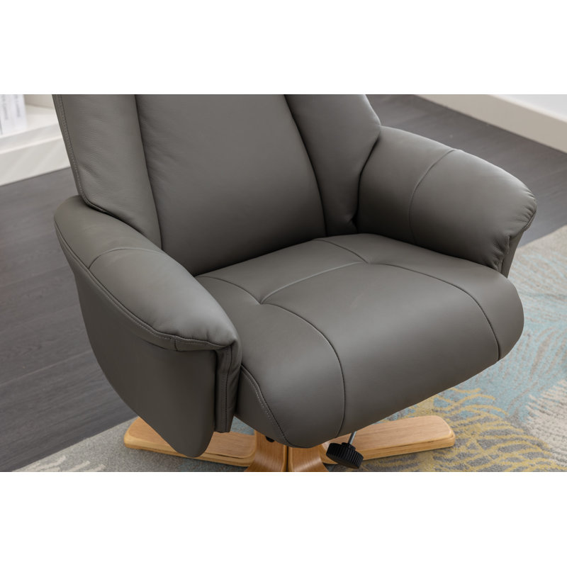 Asawer 76cm Wide Swivel Standard Recliner, Grey