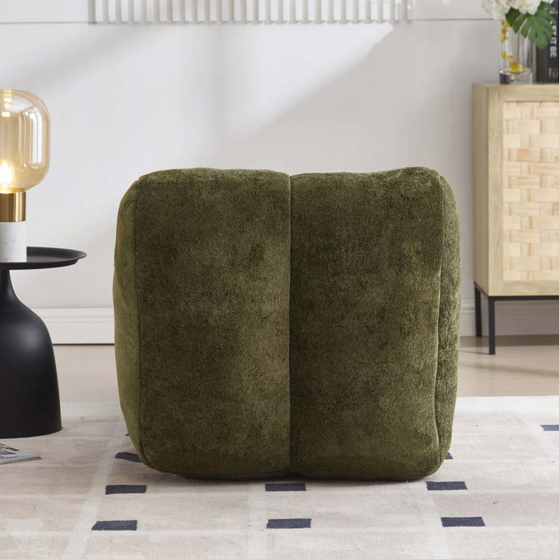 Pouf rembourré, Vert olive