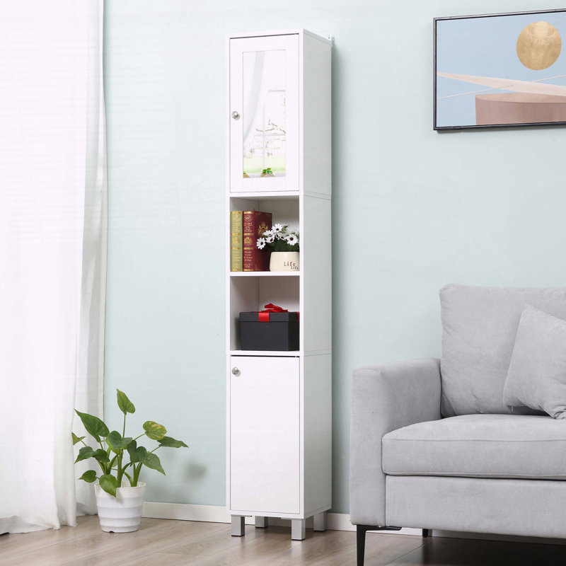Armoire de rangement haute avec miroir