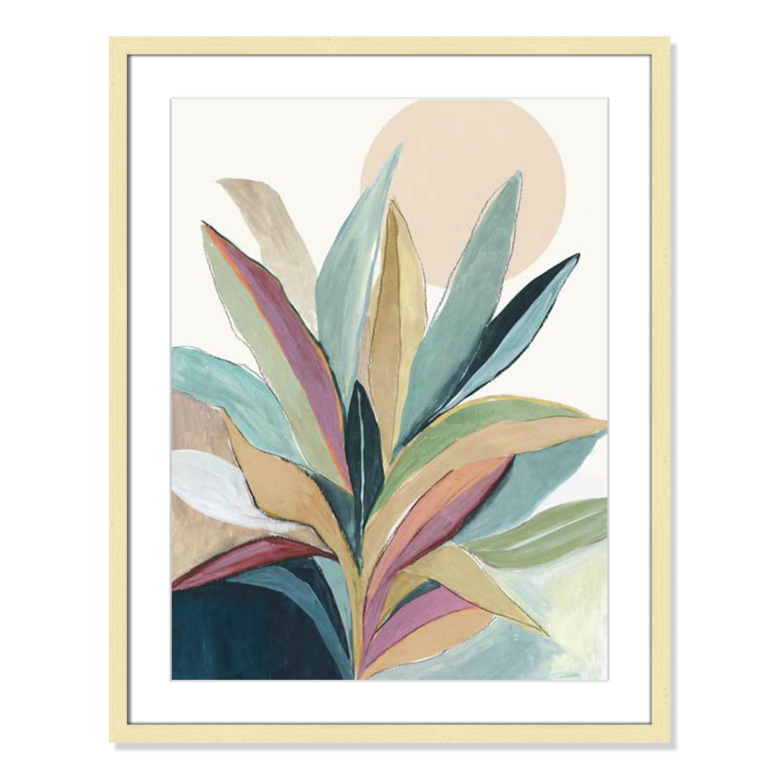 Sherbrooke Sunny Bright Leaves I by Asia Jensen Print, Yes, 29.5" H x 23.5" W x 2" D, Gold Single Picture Frame