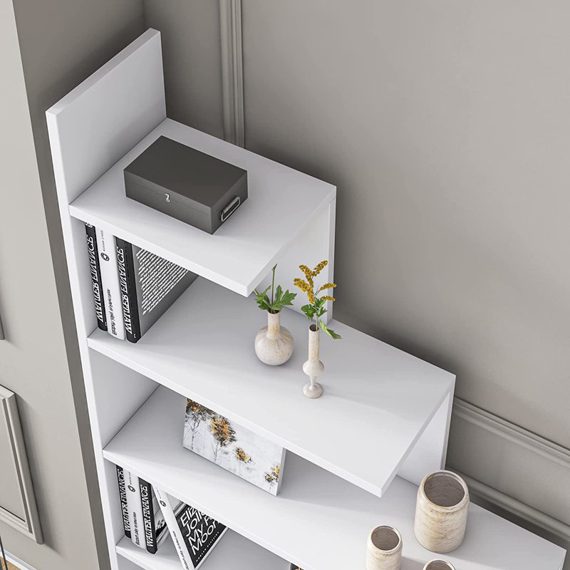 Echo 120cm H x 90cm W Step Bookcase, White