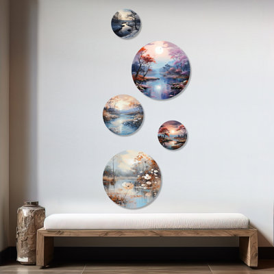 «Rivers», ensemble d'art mural rond sur 5