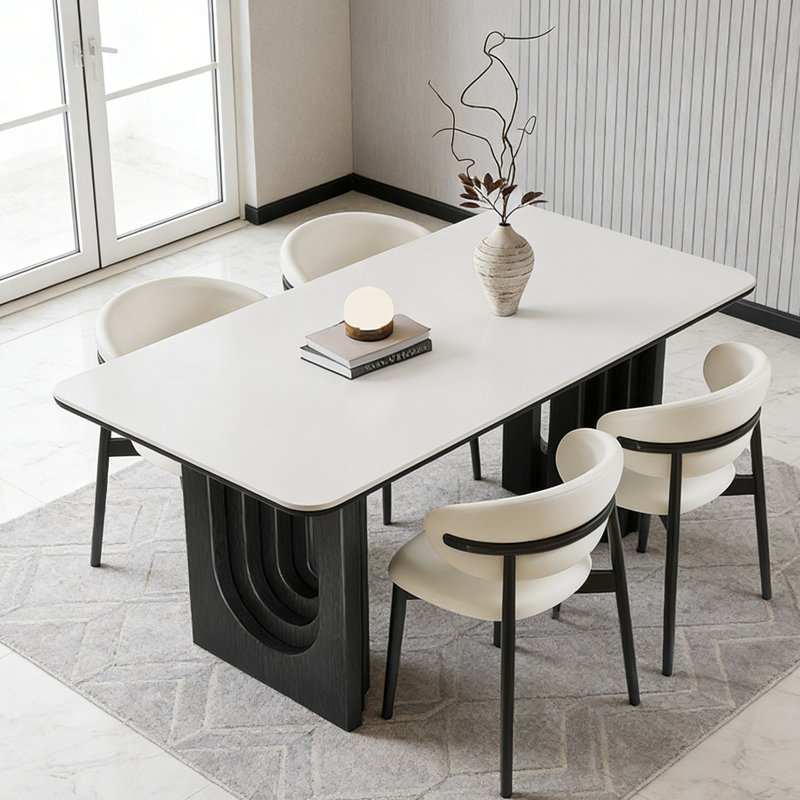 Table de salle à manger rétro, 29.53" H x 62.99" W x 31.5" D, 5 pièces: table, 4 chaises