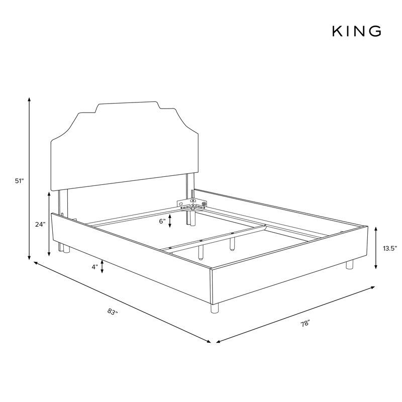 Aleanah Upholstered Standard Bed, King, Classic Linen Black