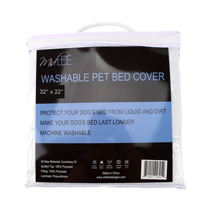 White Quilted Cotton Waterproof Dog Mat Bed Cover