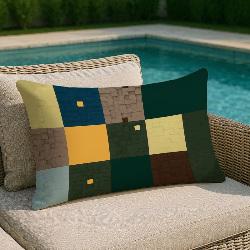 Grids Indoor And Outdoor Pillow, Rectangle 20"H x 14"W