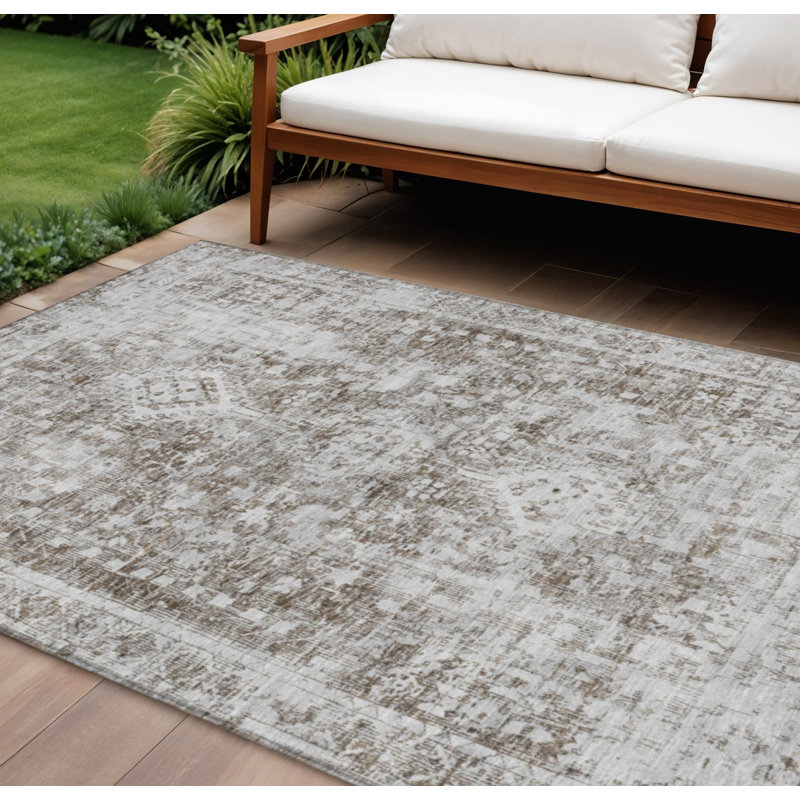Tapis oriental lavable intérieur 8 pi x 10 pi chocolat