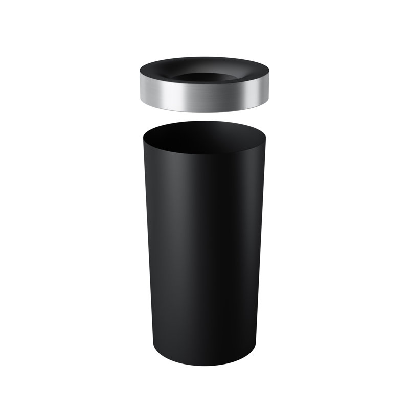 Black Nickel 16.5 Gallon Touchless Plastic Cylinder Trash Can