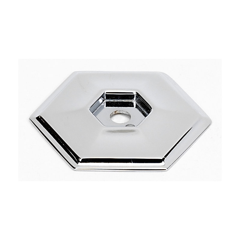 Nicole Metal Knob Backplate, Polished Chrome