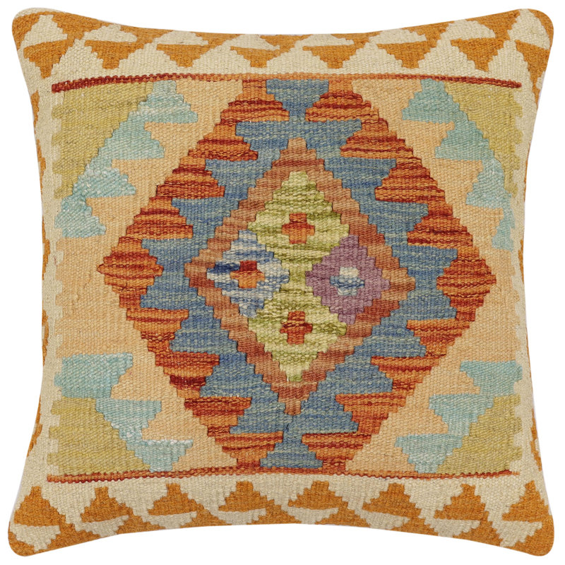 Coussin rustique tissé à la main kilim Rustic Connolly - 19 po x 19 po