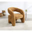 Fauteuil d'appoint en tweed orange