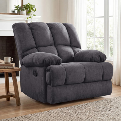 Oversized 44.5"W Upholstered Manual Rocking Recliner