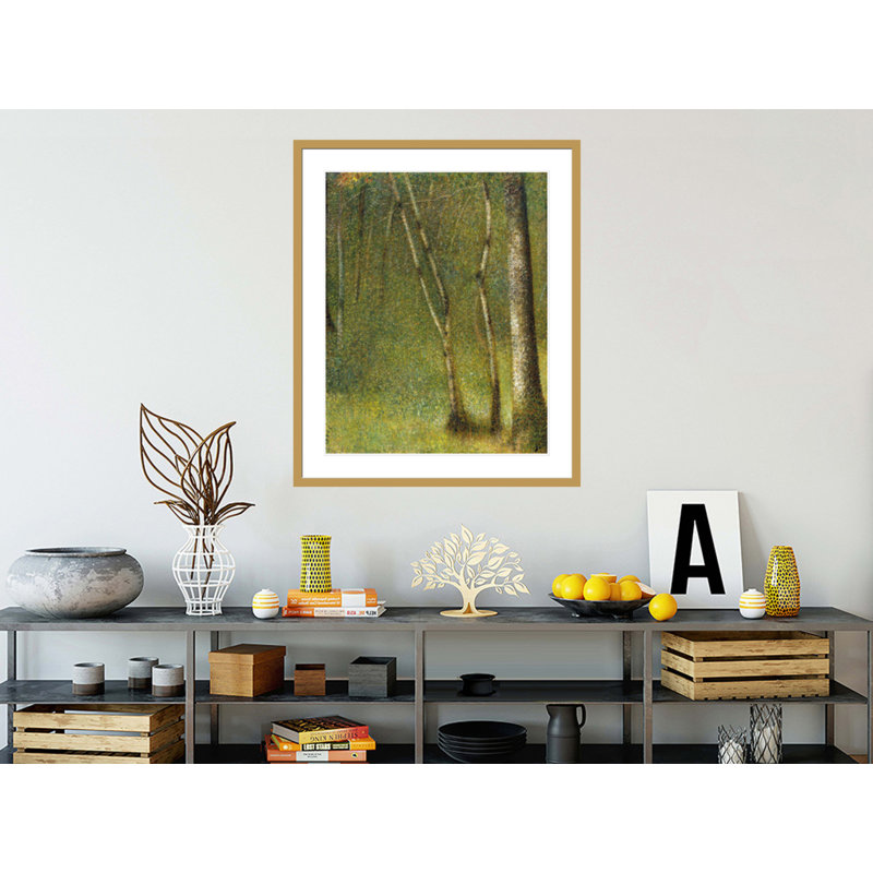 «The Forest at Pontaubert» par Georges Seurat, impression giclée encadrée, H 40,53 po x l 33,5 po