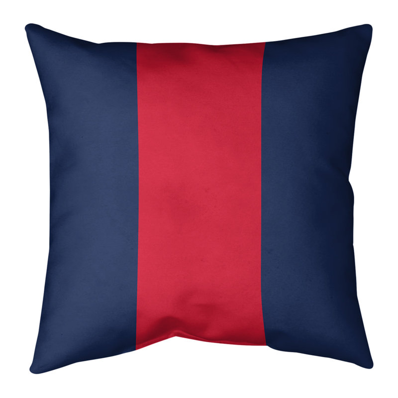 Striped Linen Reversible Pillow Cover, 26" x 26", Navy Blue/Red