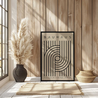 Impression sur toile monochrome Bauhaus Curves