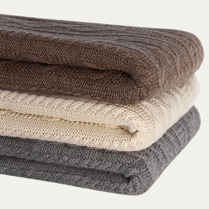 Howard Cable Alpaca Throw, Natural