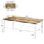 Table de salle à manger industrielle pour 6 à 8 personnes, grande table rectangulaire en bois avec pieds robustes en métal, coins arrondis