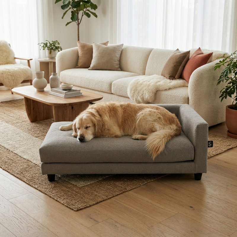 Canapé-lit opulent orthopédique pour chien - gris ardoise, Gris