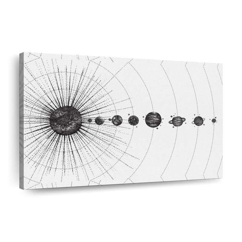 " Dotwork Solar System " by Luna Lyric, 8" H x 12" W x 1" D