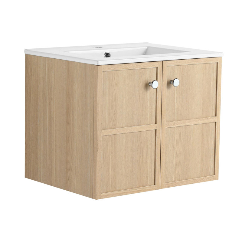 Meuble-lavabo mural avec lavabo en céramique, 24"