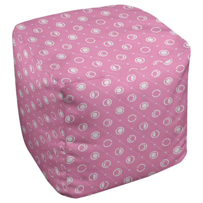 Repose-pieds à cubes à deux phases de couleur lune, Blanc / gris / rose